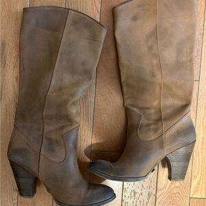 Bronx Chestnut leather Heeled Boots